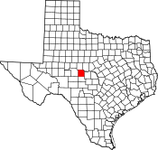 Map of Texas highlighting Concho County.svg