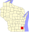 Wisconsinin kartta, jossa korostetaan Waukesha County.svg