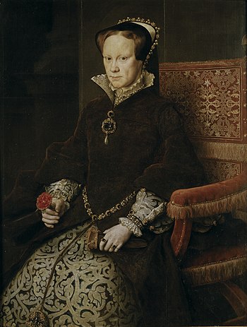 Maria I van Engeland, portret deur Anthonis Mor, 1554.