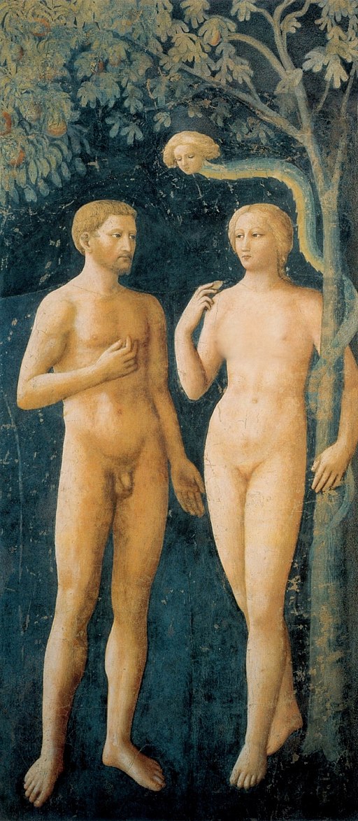 Masolino di Panicale, La Tentazione di Adamo ed Eva, 1424-1425, Cappella Brancacci, Santa Maria del Carmine, Firenze