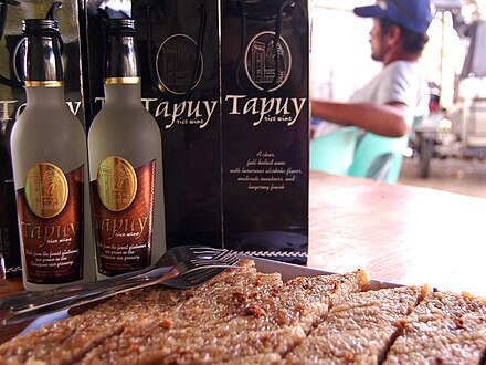 Tapuy, a traditional Ifugao rice wine prepared with tapay in the Cordillera highlands of Luzon, Philippines