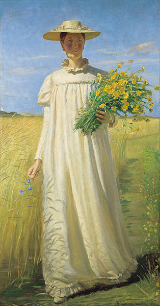 File:Michael Ancher - Anna Ancher returning from the field - Google Art Project.jpg