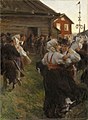Anders Zorns maleri Midsommardans fra 1897 viser tradisjonell svensk feiring med dans i den lyse sommernatta.
