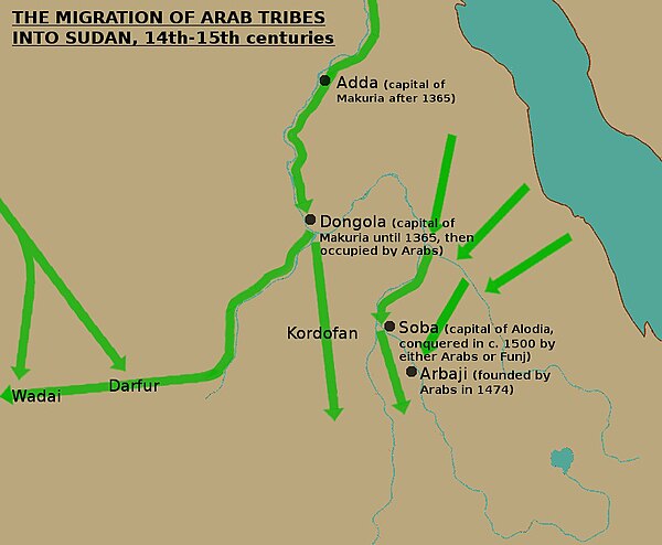 Migration of Arab tribes into Sudan