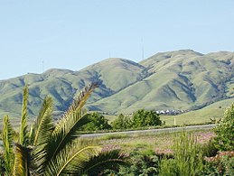 The south edge (mostly Monument Peak) of the Mission Ridge as seen from Milpitas. Milpitas view2.JPG