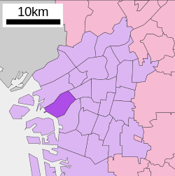 港區在大阪府的位置