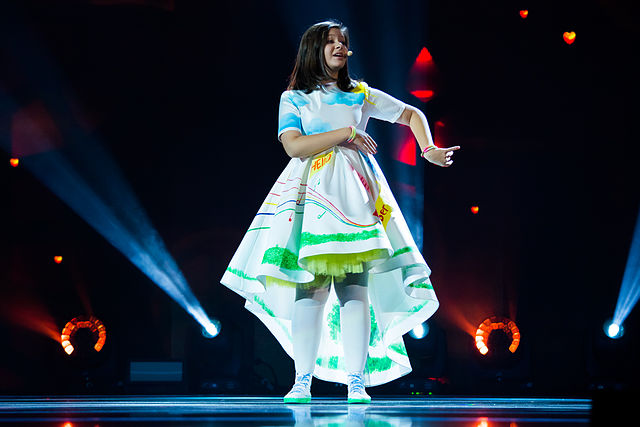 Mishela Rapo at the Junior Eurovision Song Contest 2015, in Sofia, Bulgaria