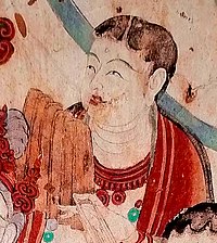 Painting of a musician playing a paiban. Mogao Caves, cave 159, paiban Mogao Caves, cave 159, paiban.jpg