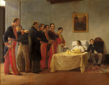 Bolívar's death, by Venezuelan painter Antonio Herrera Toro