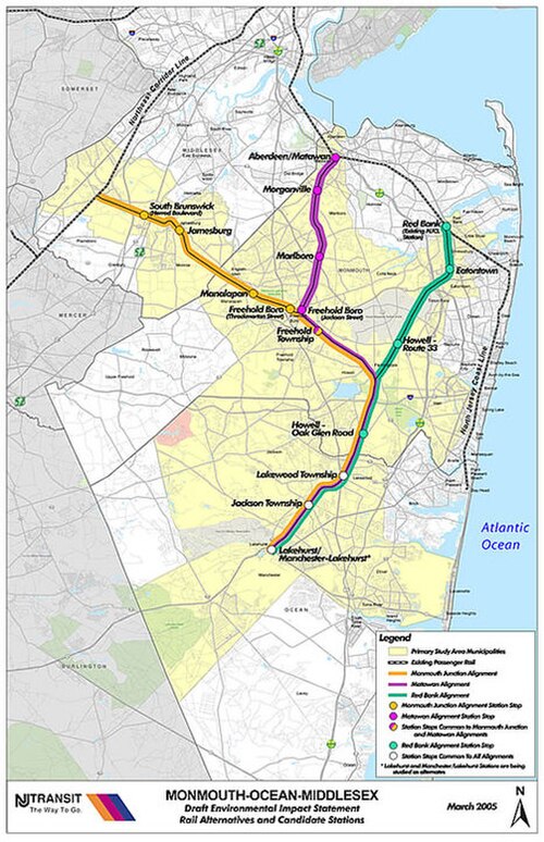 Proposed NJT service corridors