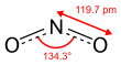 Formule schématique du dioxyde d'azote avec quelques mesuresEP