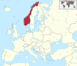 Situo de Norvegio en ĝia regiono.