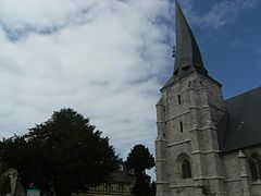 L'église Saint-Ouen et l'if millénaire.