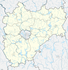 Mapa konturowa powiatu olsztyńskiego, po lewej znajduje się punkt z opisem „Unieszewo”