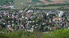 Blick auf Auerbach vom Schloss aus gesehen