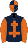 Dark blue, orange cross of lorraine and sleeves, quartered cap