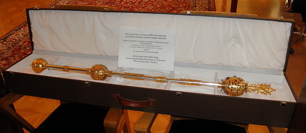 1998 copy of Olomouc University Rector's Mace - the original from ca. 1572 is as of 2013 still held by the Innsbruck University