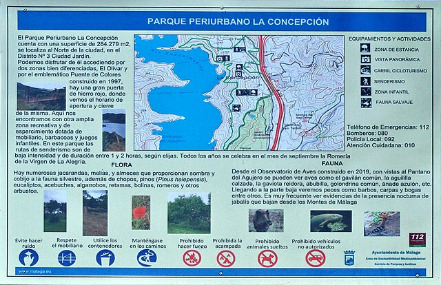 Panel informativo del parque periurbano La Concepción