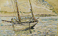 Paul Signac : Locmalo, Segelschiff vor der Küste (1923, aquarelle).