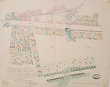 Plan du quartier des Tanneries en 1828.