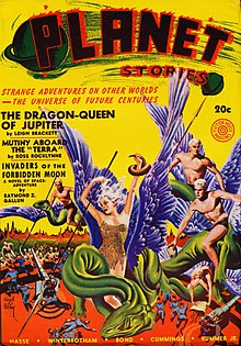 Brackett's The Dragon-Queen of Jupiter was the cover story in the Summer 1941 issue of Planet Stories.