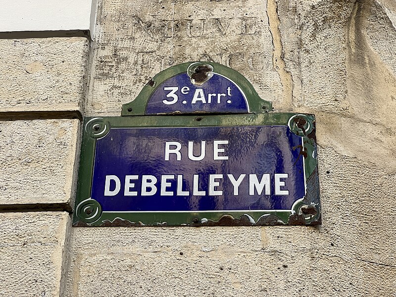 File:Plaque Rue Debelleyme - Paris III (FR75) - 2023-05-23 - 2.jpg