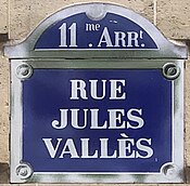Plaque Rue Jules Vallès - Paris XI (FR75) - 2021-06-20 - 1.jpg