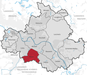 Location of the Plauen district in Dresden