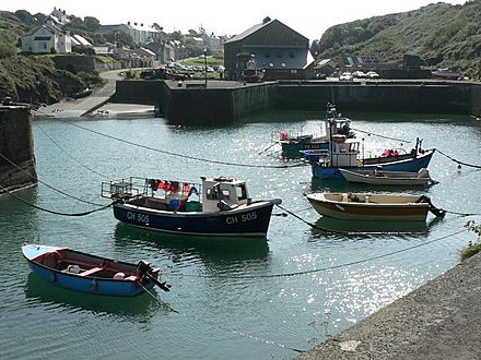 Porthgain Harbour at high tide