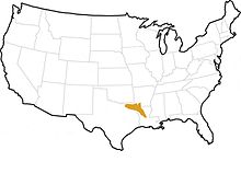 Procambarus natchitochae Species Distribution Map.jpg