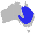 Range of the Eastern Hooded Scaly-foot (Pygopus schraderi)