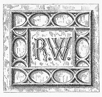 Monogram of Sir Richard Weston, moulded terracotta