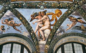 Affresco sul soffitto, Venere e Amore