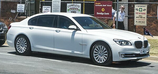 The Australian prime minister's BMW 7 Series, January 2017.