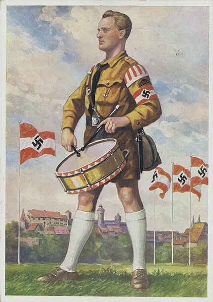 File:Reichsparteitag Nürnberg Postkarte Ansichtskarte 1937 Photo-Hoffmann München 37-9 Hitlerjugend HJ NSDAP Propaganda Burg Trommel Nazi Party Nuremberg Rally Postcard Uncredited artist (no signature) No known copyright restrictions 866.jpg