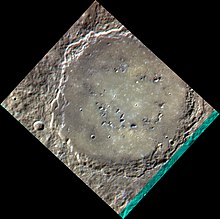 Rustaveli crater in exaggerated color Rustaveli crater MESSENGER WAC IGF to RGB.jpg