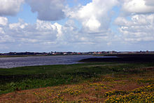 View over Ringkøbing Fjord to Søndervig