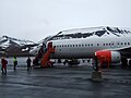Scandinavian Airlines ավիաընկերության Boeing 737-800 ինքնաթիռից ուղևորների իջնելը