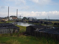 Sanoat hududining panoramasi