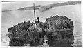 Serbian soldiers in boats during Balkans Campaign of World War I, 1918