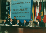 Thumbnail for File:Shimon Peres and Yasser Arafat at Crans Montana Forum Bucharest 1994.png