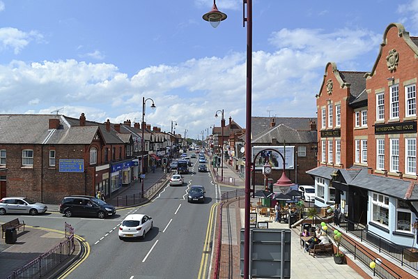 A view from the railway bridge, showing Chester Road