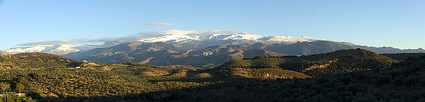 Sierra Nevada from Alquería de Fargue near Granada