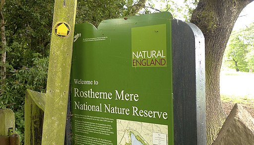 Sign for Rostherne Mere, Cheshire - geograph.org.uk - 1921615