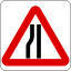 Singapore road sign - Warning - Road narrows on the left.svg