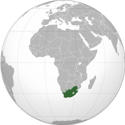 Localização da África do Sul