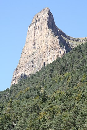 Le Tozal del Mallo depuis la vallée d'Ordesa.