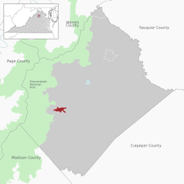 Location of the Sperryville CDP within the Rappahannock County