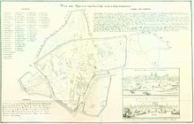 Gewesteter Plan der Stadtmauern von Speyer mit den historischen Vorstädten; das Gebiet wurde bis ca. 1850 weitgehend wieder bebaut