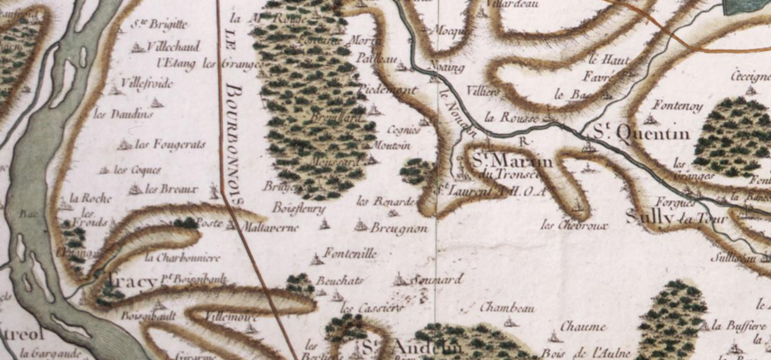 Saint-Laurent sur la carte de Cassini (1759), à côté de Saint-Martin-du-Tronsec.